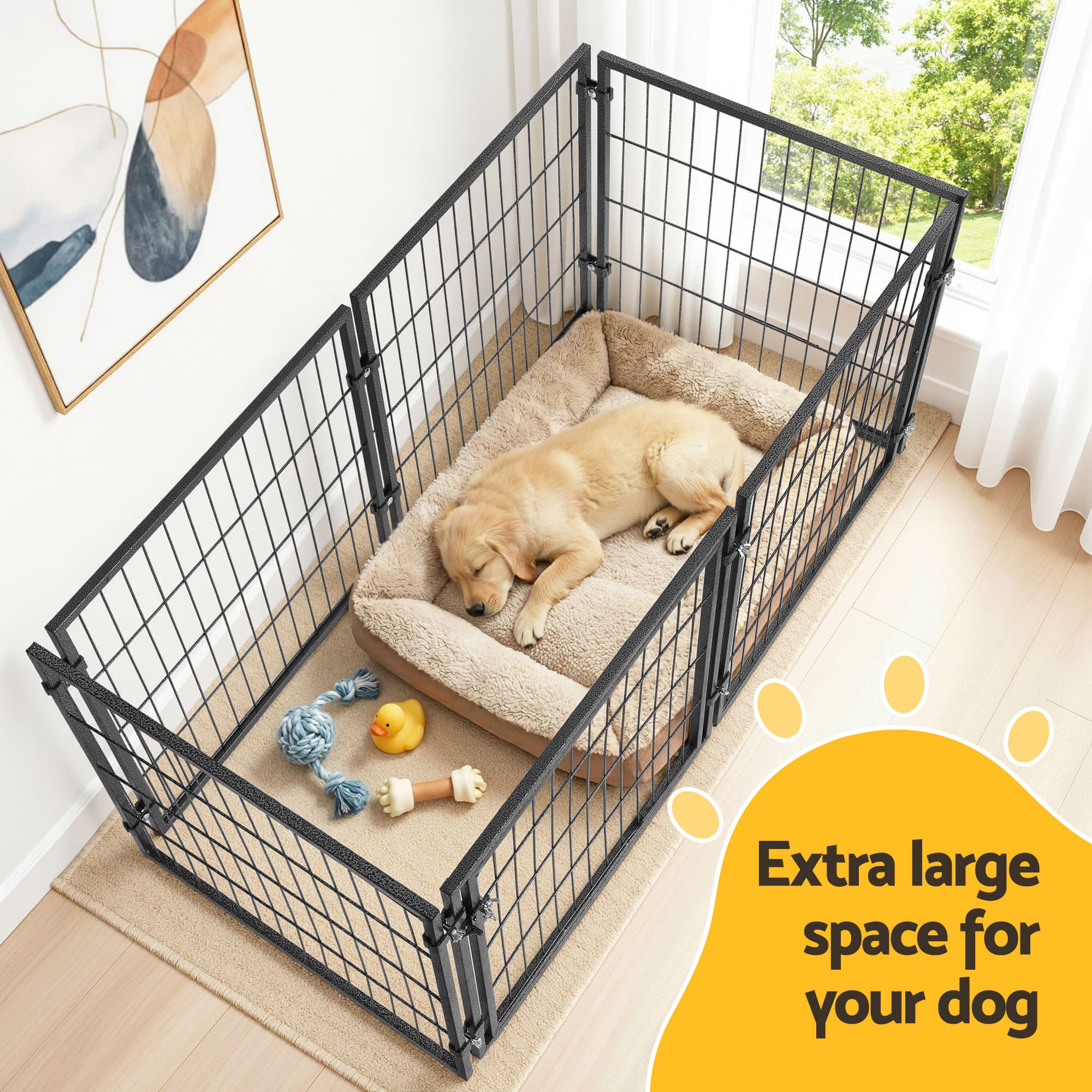Large Crate & Playpen, 129cm (i.Pet) view 4