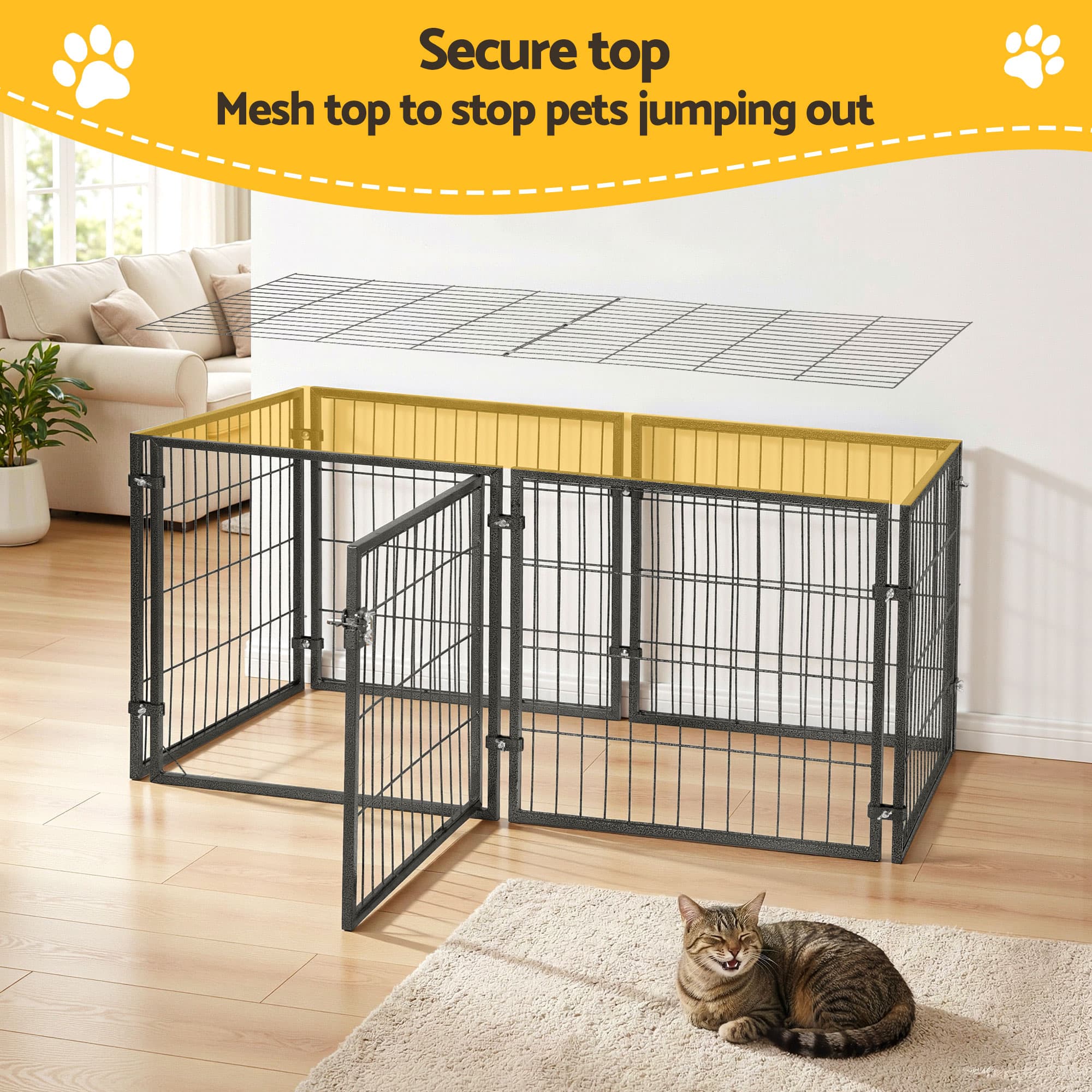 Large Crate & Playpen, 129cm (i.Pet) view 5