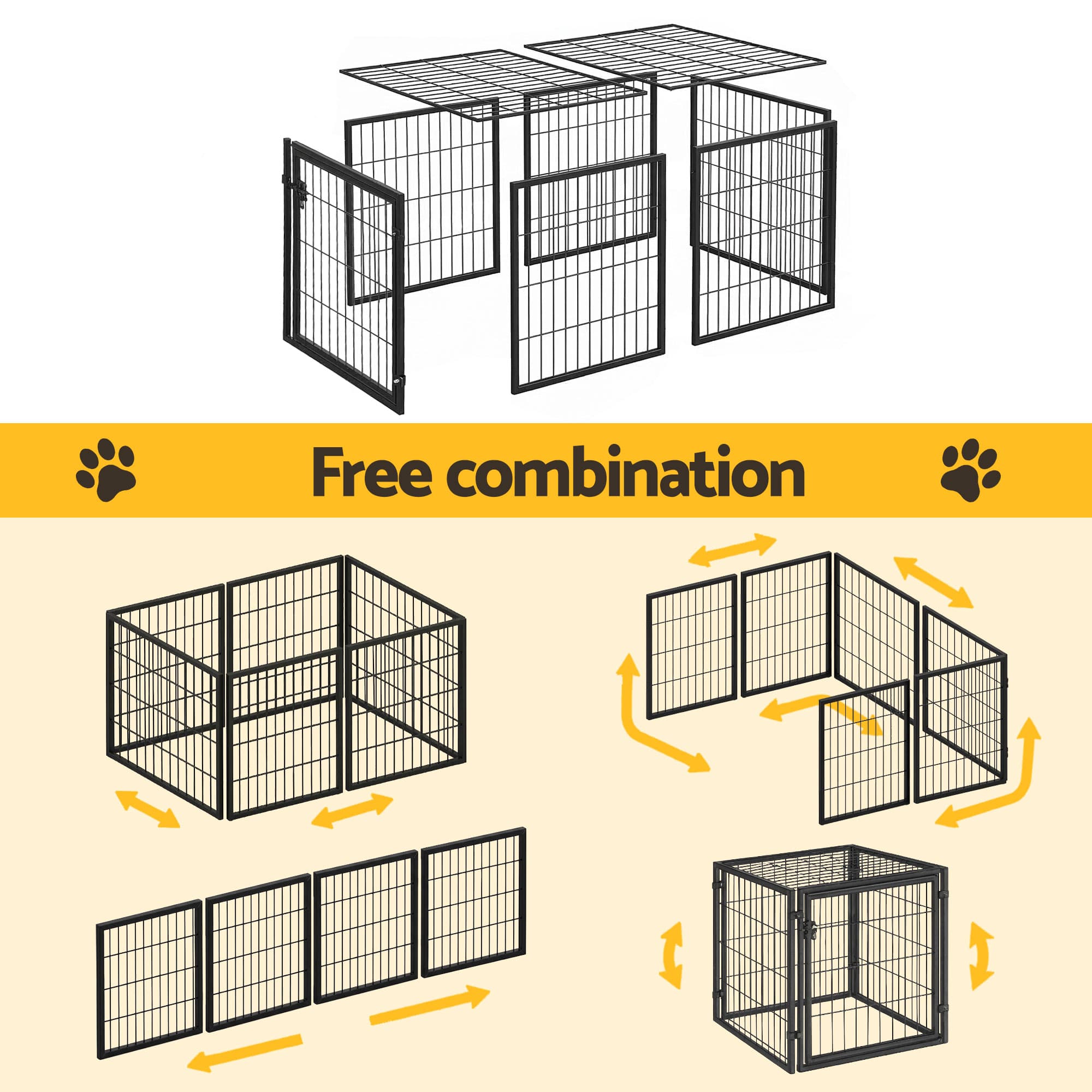 Large Crate & Playpen, 129cm (i.Pet) view 8