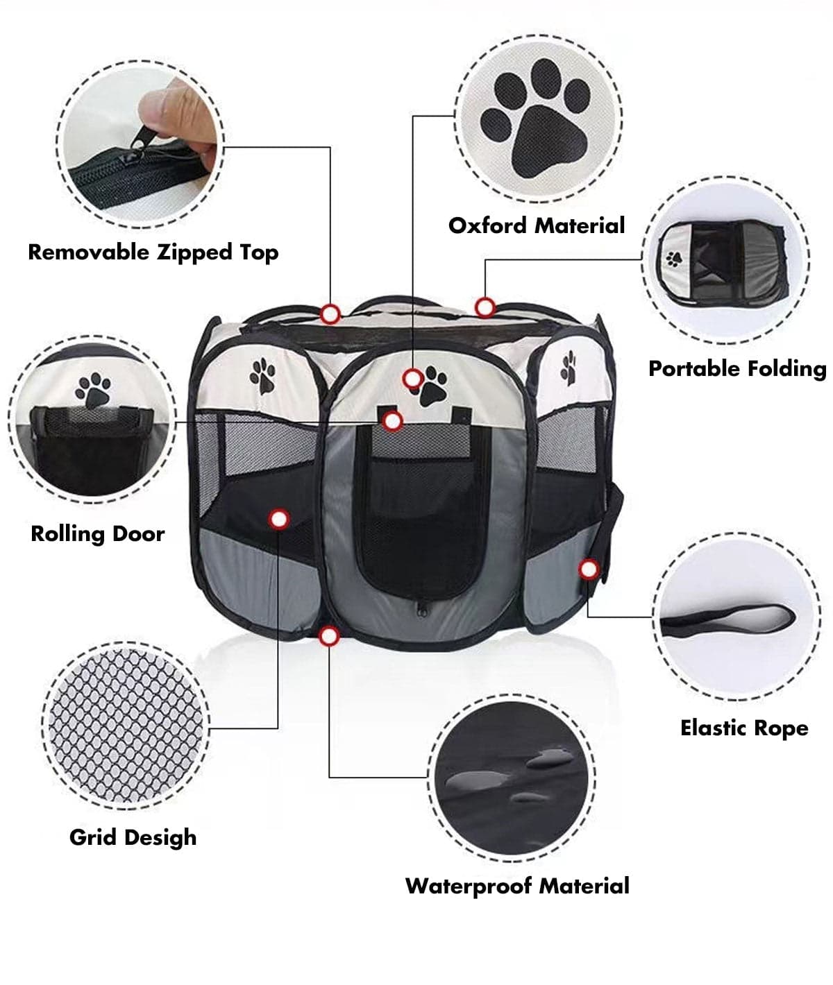 Soft 8-Panel Playpen, XL view 2
