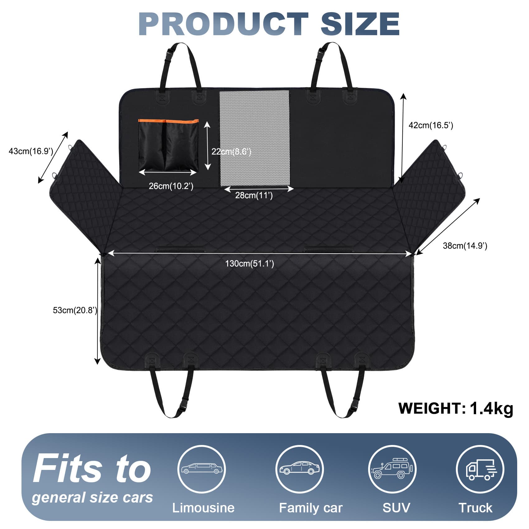 Back Seat Cover with Side Flaps view 2