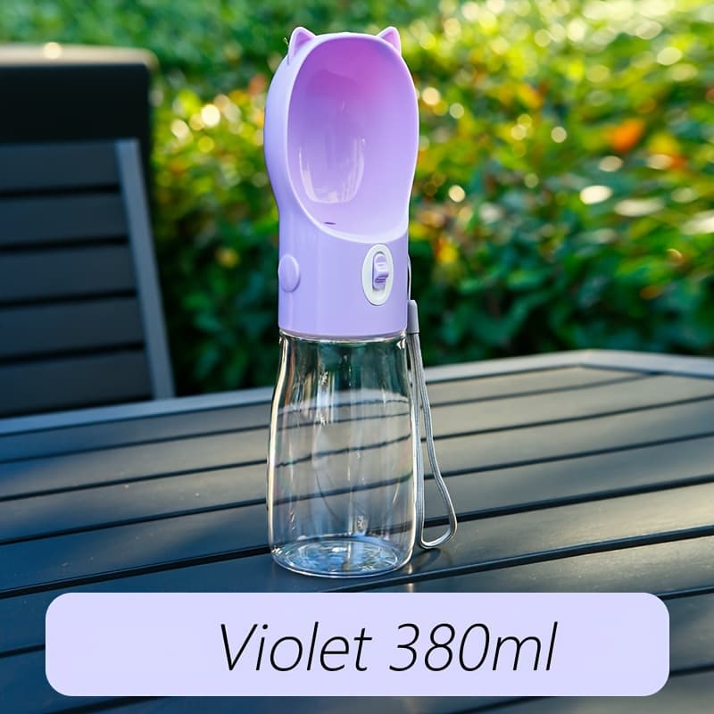 Travel Water Bottle with Bowl Dispenser, 380ml