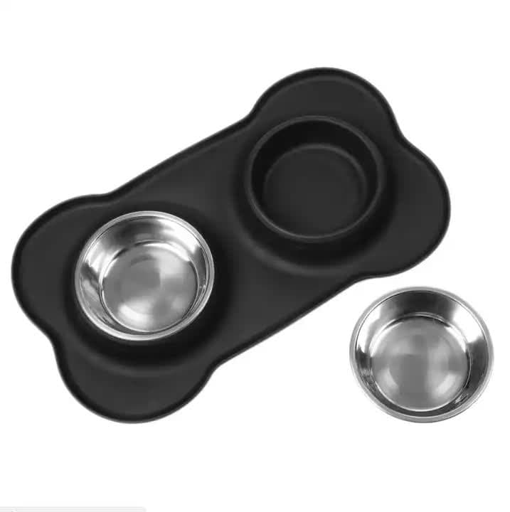 Stainless Double Bowl Set with Mat view 2