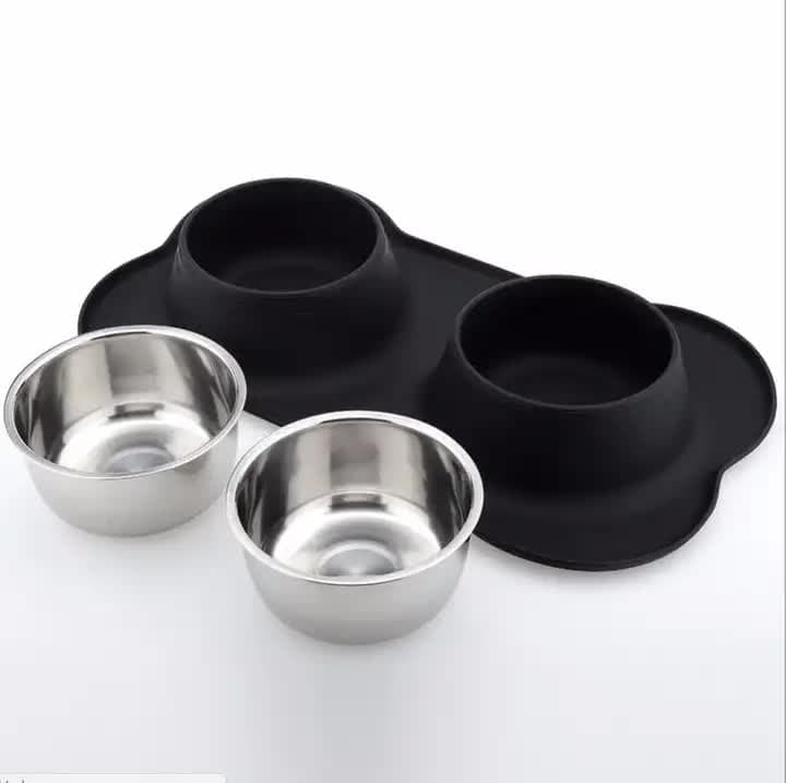 Stainless Double Bowl Set with Mat view 3