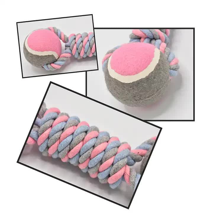 Rope & Tennis Ball Set, 2 Pack, Yellow view 4