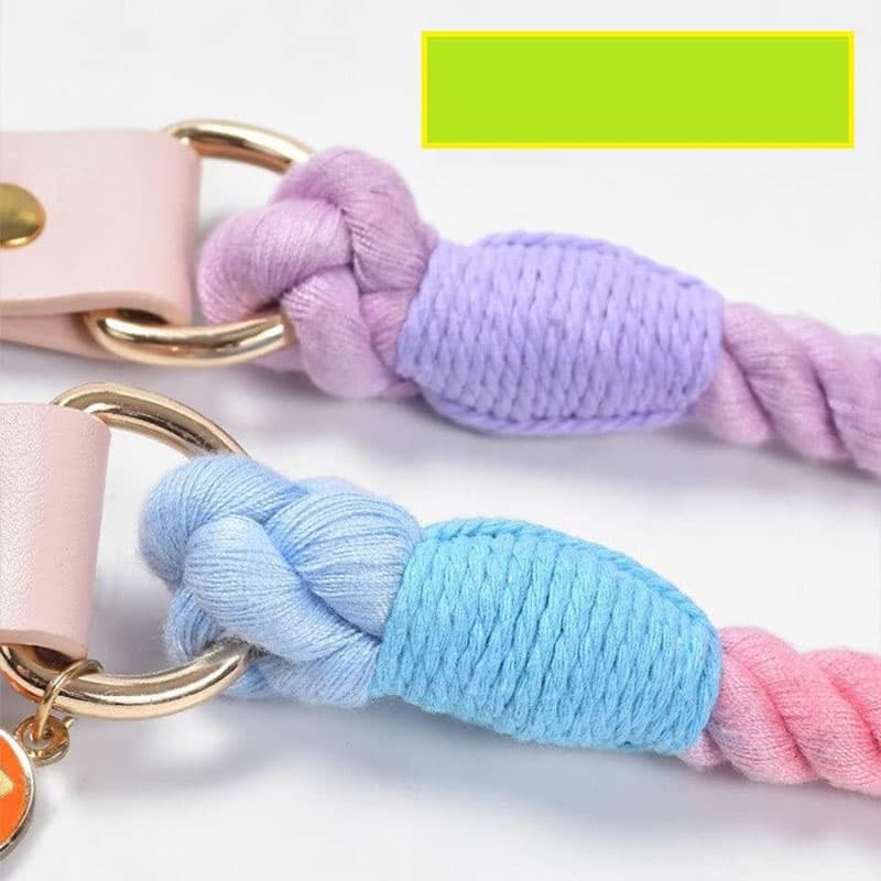 Hand-Woven Rope Lead & Collar Set, Purple view 6