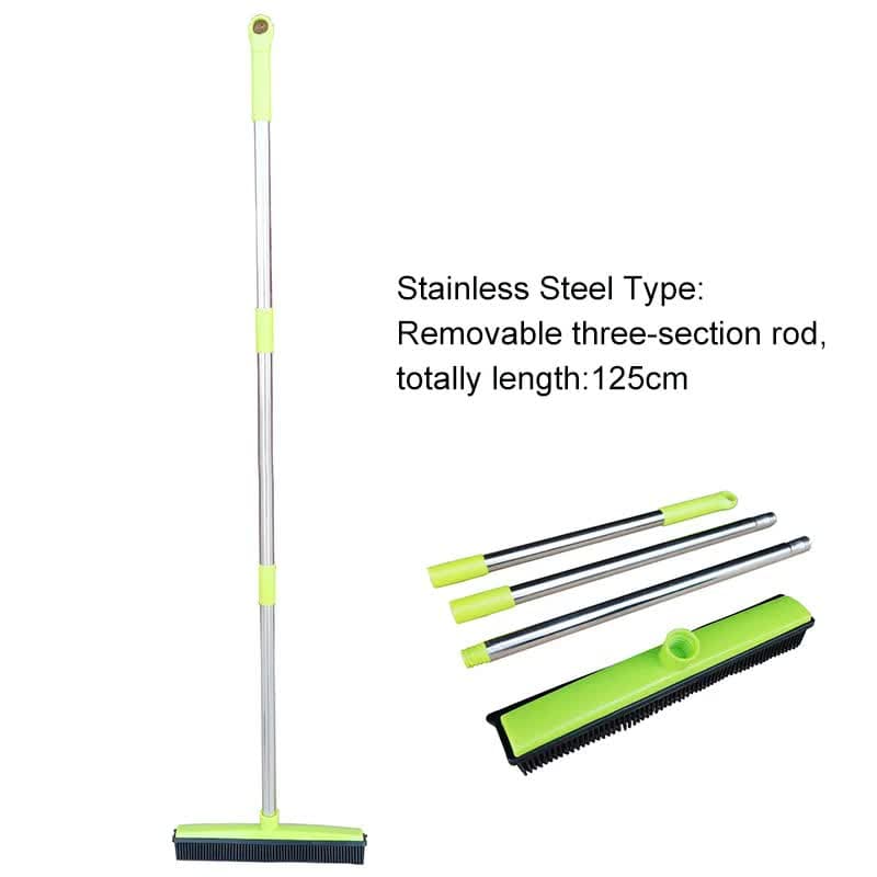 Rubber Hair Broom & Squeegee, 125cm