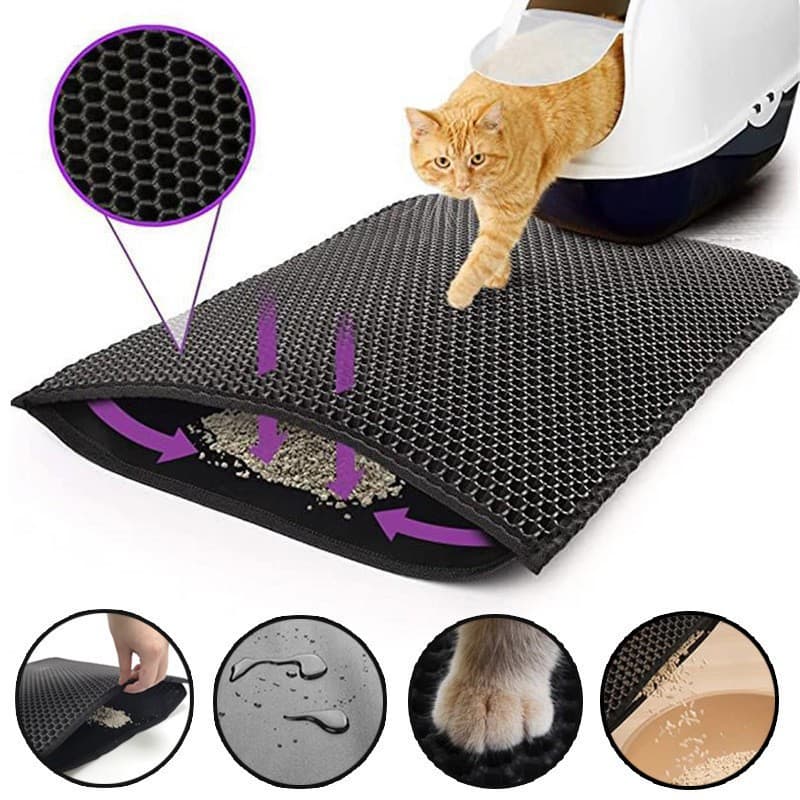 Litter Mat Honeycomb, 2 Pack, Grey view 2