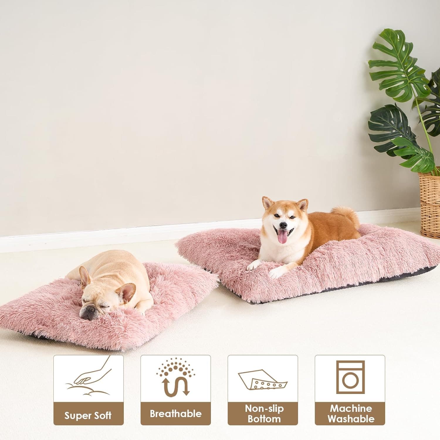 Plush Crate Pad, 95 x 65cm, Pink view 2