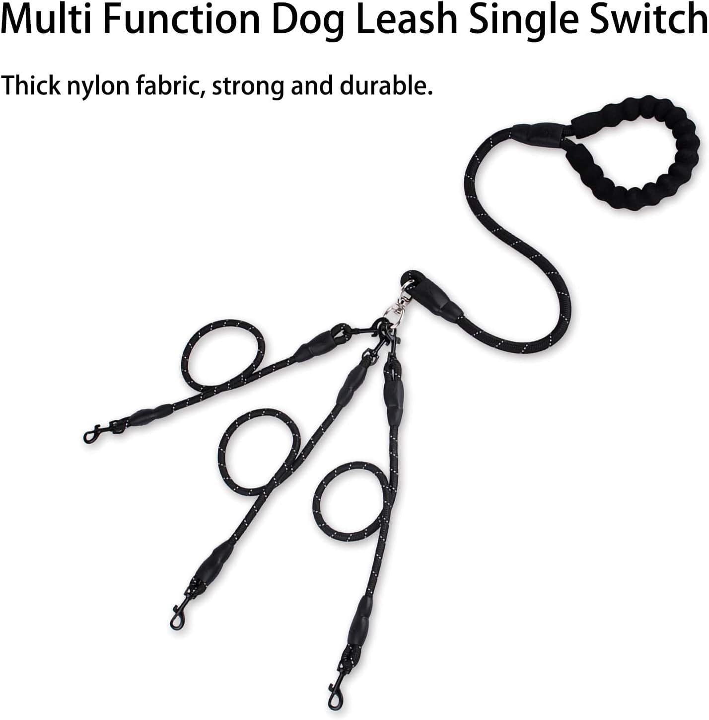 3-in-1 No-Tangle Multi-Dog Lead, Red view 2